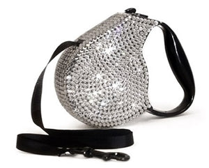 Crystal Retractable Leash - Silver