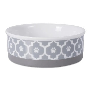 Pet Bowl Lattice Gray