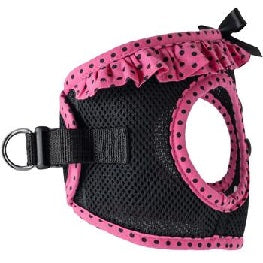 American River Choke Free Dog Harness - Hot Pink and Black Polka Dots