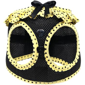 American River Choke Free Dog Harness - Yellow and Black Polka Dots