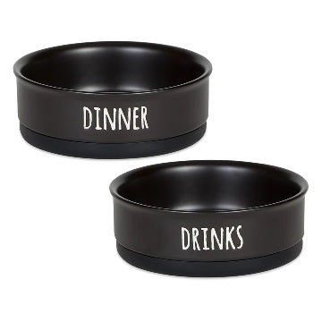 Pet Bowl Dinner and Drinks Black